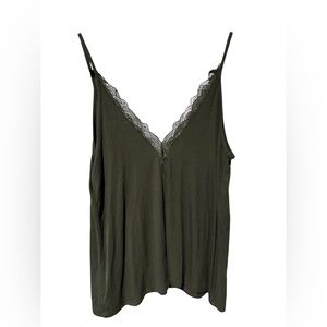 American‎ Eagle Outfitters Dark Green Lace Cami